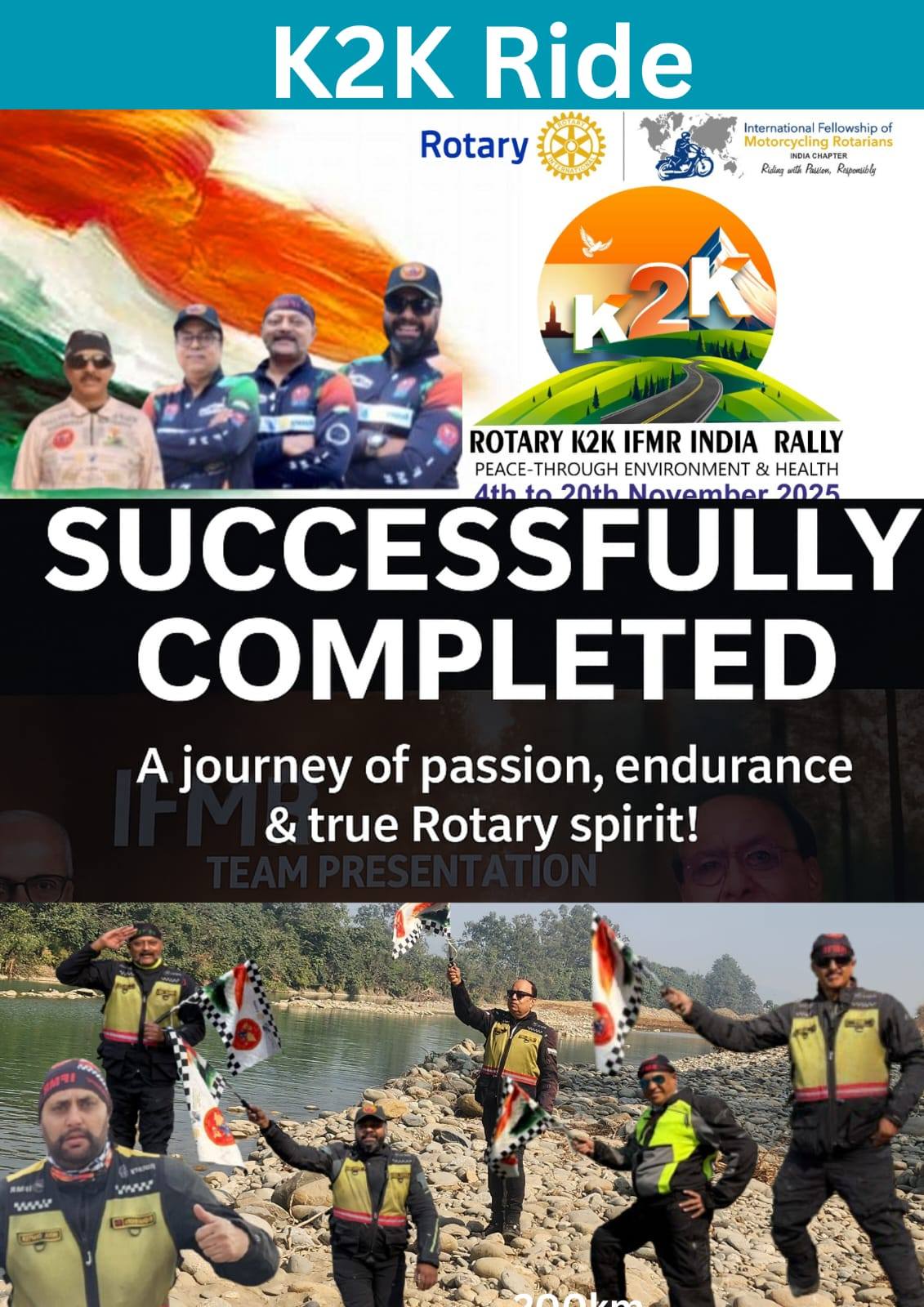 Rotary K2K IFMR Ride Central Route  – Day 15